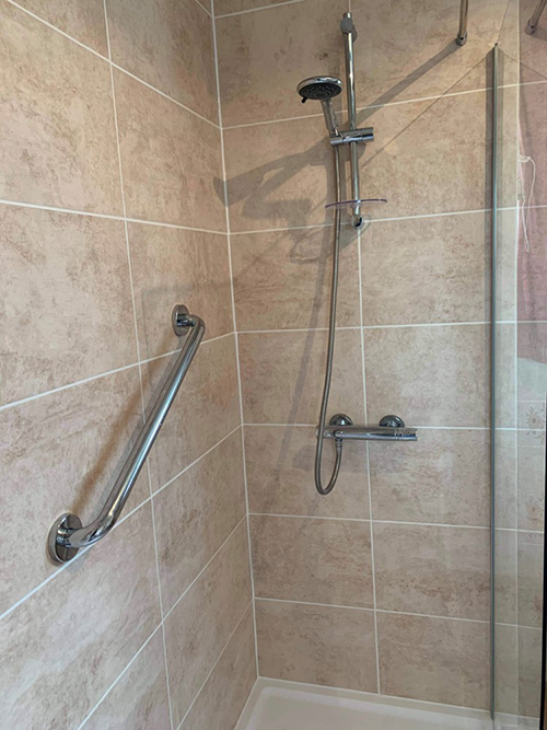 bath removal and install of walk in shower 2